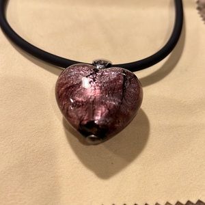 NWT Antica Murrina 15” Necklace | 925 Silver | Glass Heart | Bought in Italy